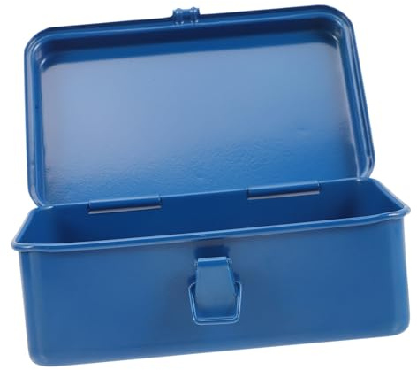 WATIIFUFU Heavy Duty Iron Toolbox Portable Tool Storage Box with Locking Design for Car Trunk and Home Workshop Thickened Organizer for Mechanics Screwdrivers Wrenches and Repair Tools