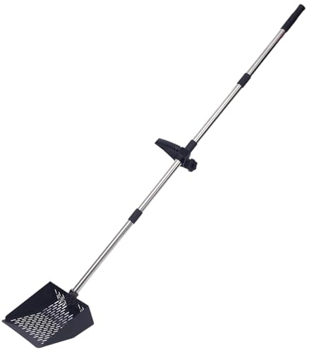 Rastrillo de Arena, rastrillo antipulgas de Arena Ajustable Hueco de Metal de 64 Pulgadas con Agarre Antideslizante, tamiz Desmontable para peinar la Playa, jardinería y Uso doméstico