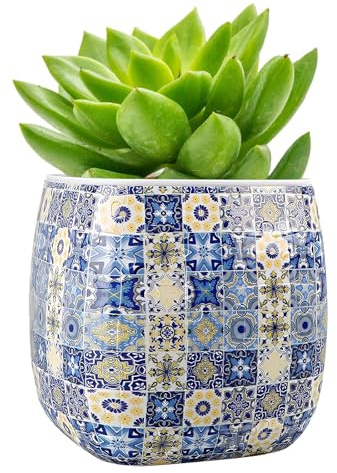 Plastic Puzzle Planter DIY Flower Pot for Succulents and Cactus Unique Decorative Home Accent for Indoor Plants Crafts Art Jigsaw Puzzle Adults Women and Men Gifts Home Decor and Hobbies(Style 2)