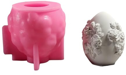 Molde de silicona resistente y reutilizable para hacer huevos de Pascua, yeso o decoraciones de cera para proyectos creativos de manualidades, molde de yeso