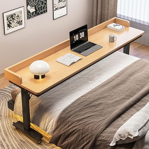 ZYZSY Bureau de lit avec roulettes, Table de lit réglable, avec déflecteur, Table D'Ordinateur Debout, Grand Plateau Médicalisée Roulante D'hopiteaux Bureau Medicale(Black 2,100x40x68cm/39 * 16 * 27)
