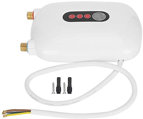 Cryfokt Chauffe-eau électrique instantané sans Réservoir, 6 500 W, Chauffage Rapide, économie D'énergie, pour la Cuisine, la Salle de Bain et la Maison (WHITE)