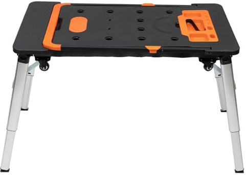 Tavolo da lavoro pieghevole 7 in 1 con ruote – Carrello multiuso da garage, ideale per seghe, auto, camion a mano, strumento portatile e versatile per casa e officina