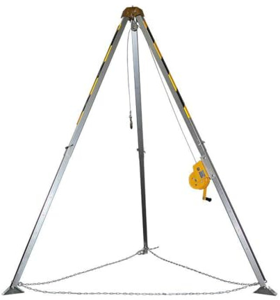 Trépied for espace confiné, trépied de levage et de sauvetage | Treuil autobloquant,stabilisateurs de 7 pieds, câble en acier 65,6 pieds,trépied sauvetage en espace confiné(2600lbs)