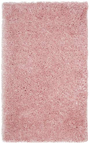 SAFAVIEH Polar Shag Collection Accent Rug - 4' x 6', Light Pink, Solid Glam Design, Non-Shedding & Easy Care, 3-inch Thick Ideal for High Traffic Areas in Entryway, Living Room, Bedroom (PSG800P)