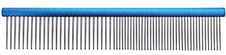 GROOM PROFESSIONAL Spectrum Kamm 50/50 - Hundekamm - Für Feines Fell - Perfekter Kamm für Kleine Rassen - Für Kompliziertere Bereiche oder Feineres Fell - Hellblau, 19cm