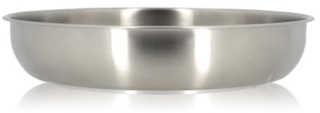 MENASTYL - Poêle inox 18/10 amovible 24 cm Iris Inox sans PFAS - Tous feux dont induction, four, réfrigérateur et lave-vaisselle - Empilables et résistantes - Acier inoxydable