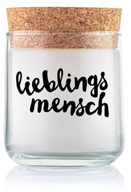 FEEL GOOD CANDLE - Duftkerze im Glas - Kerze mit Motiv als Geschenk für Frauen und zur Dekoration (Lieblingsmensch, Zimt - Orange)