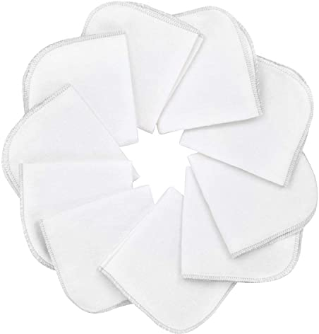 Mias 10 Baby-Waschlappen weiß aus Molton Flanell – 100% Baumwolle, mit Schlaufe, schadstofffrei/Baby-Tücher/Kosmetik-Tücher/Allzwecktücher