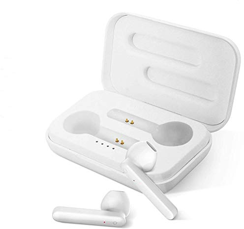 AKASHI® TECHNOLOGY - Ecouteur Bluetooth Sans Fil Intra-Auriculaire pour le Sport, Oreillettes Sans Fil Earphones Air avec Réduction de Bruits et Boîtier de Charge, Blanc