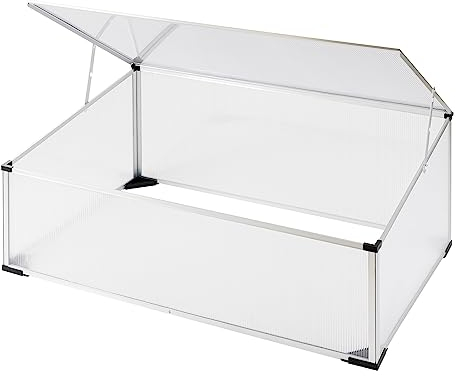 DEMA Alu Frühbeet Gewächshaus Gartenhaus Treibhaus Tomatenhaus Pflanzbeet mit Aluprofil