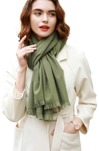 RIIQIICHY Sciarpa da donna Invernale Pashmina Foulard Verde Cerimonia Scialle Stola Lungo grande elegante spesse calde