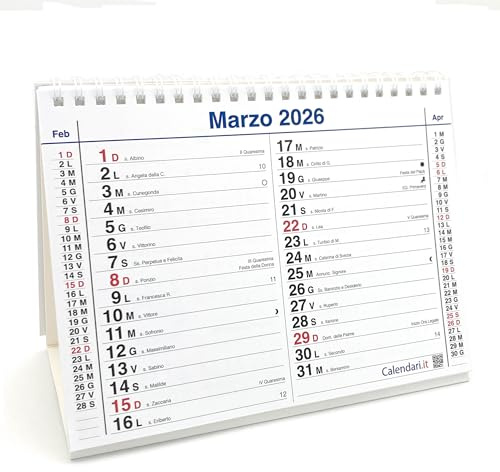 Calendario 2026 da tavolo olandese santi e lune cm 20x15 per ufficio casa e lavoro (16 FACCIATE)