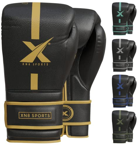 Xn8 Boxing Gloves Supra Leather For Training Punching Sparring MMA Fighting Muay Thai Kickboxing Martial Arts for Men and Women with Ventilated Palm in 8 10 12 14 16 oz