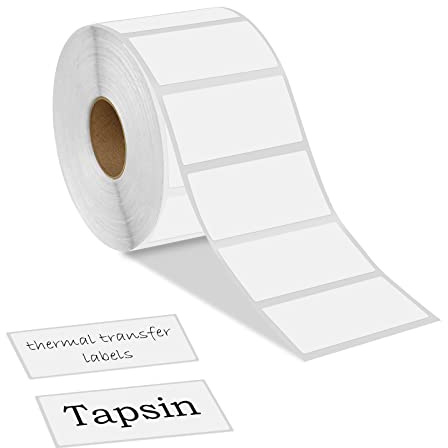 Tapsin 1 rouleau de 1000 étiquettes autocollantes pour adresse,89 mmx36 mm,Étiquettes thermiques vierges sur rouleau, des colis, des dossiers et plus encore