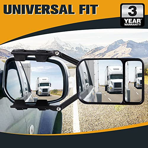 Car Towing Mirrors Clip Universal Multi Trailer Caravan Car Truck Vehicle 4WD Clip-On Towing Mirror Universal for Trailer Safe Hauling Adjustable Extension