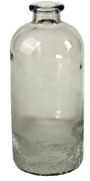 Bodenvase Bottle, grau-gefrostet Glas, 11x25 cm