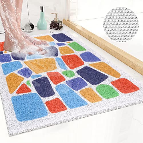 MORROWCAMP Duschmatte rutschfest, 60 x 40 cm Weich Komfort Sicherheits Badewannenmatte, Antibakterielle Badematte mit Ablauflöchern, Antirutschmatte Dusche für Badewanne und Nassbereiche