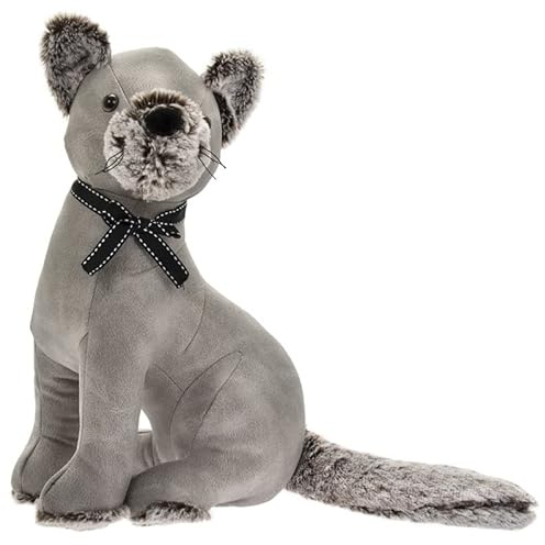 lesser and pavey LP47319 Türstopper, Kunstleder, Katzen-Design, Grau