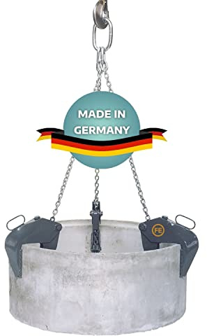 AWOTEX Schachtgehänge aus leichter Stahlhohlbauweise 1500kg I Kettengehänge in 170 cm für Rohre bis 200 cm Durchmesser I Anschlagkette für DIN 4034 Teil 2 I Spannbereich 0-130 mm