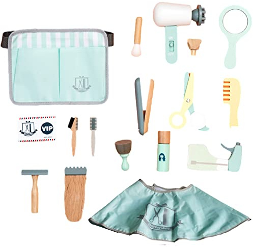 Aizuoni Friseurspielzeug Für Mädchen | 18-teiliges Haarstyling-Set Aus, Nicht Leicht Zu Verblassen | Lockenstab Und Anderen Accessoires, Kinder-Mode-Schneidespiel Make-up-Set