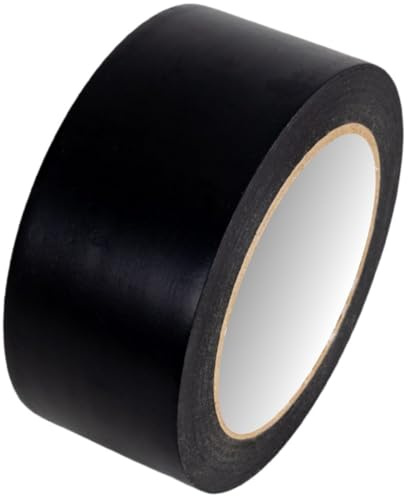 GTSE 50mm x 33m, Black, PVC Vinyl Floor Tape, 1 Roll, Safety Marking Tape, 0.15mm Thick, Suitable for Dance Floors, Gyms, Warehouse, Sports Industry