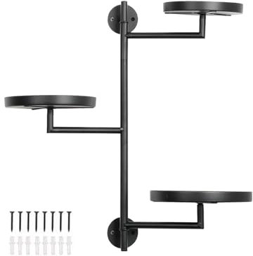 Drehbarer Präsentationsständer – Wand-Pflanzenhalter, mehrere Pflanzen Display | 3 Etagen Metall Fenster Pflanzenregale, Indoor Garden Shelf mit Rotation Pflanzenregal, drehbarer Display-Ständer