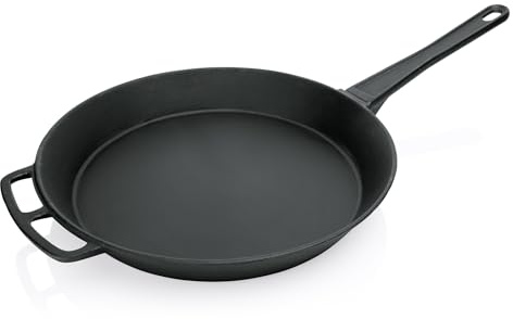 TAMLED Riesenpfanne Ø 65 cm Eisengusspfanne Kochvorführung Nudelpfanne Gemüsepfanne Pilzpfanne Bratpfanne Stadtfest Vereinsfest Familienfeier Großfamilie Gartenparty Bratgut Eventkochen