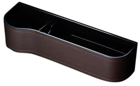 1PC Autositz Lücken Organizer für VW UP! 2016 2017 2018 2019 2020-pr, Multifunktionale Autositz Veranstalter Vordersitz Lückenfüller für Handys ZubehöR,C Brown-Main Driver