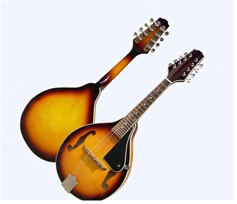 Adulte Mandoline Instrument Instrument De Mandoline À Huit Cordes Aigues Mandoline Orange Mandoline + Accordeur Électronique(Orange)