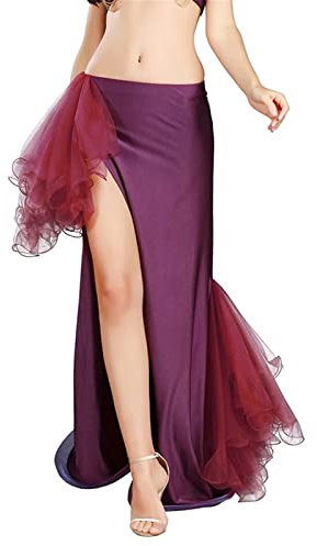 LVUNZJCA Bauchtanzrock Bauchtanz-Rock Damen Dancewear Rock Bauchtanz-Rock für Tanzpraxis(Lila)