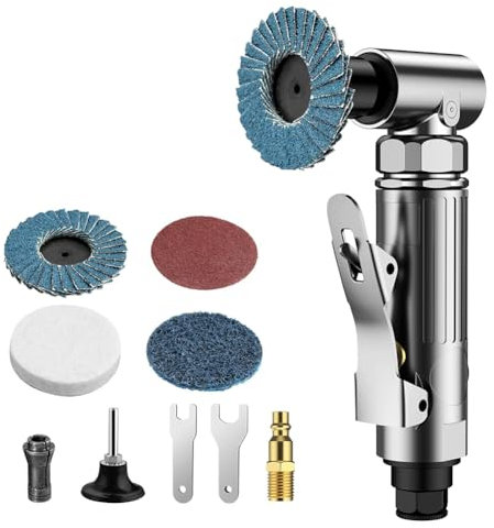 Lmzzdld Angle Air Die Grinder, 90 Degree Heavy Duty 20,000 RPM Compressed Sander Polisher Tool for Contour Grinding, Polishing B