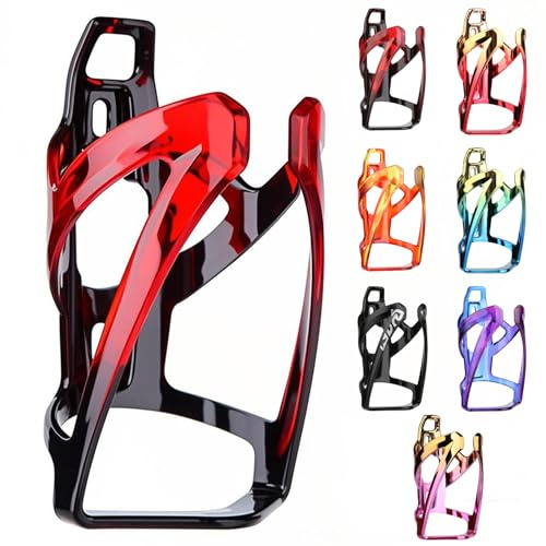 Binudum Bike Water Bottle Holder,Ultra-Light Bike Cup Holder with Screws,Bike Accessories for Adults& Kids,Cycling Bike Water Bottle Cages for Road, Mountain Bike (Black Red)