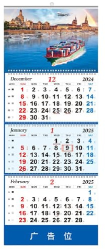 Månadskalender 2025 - vertikal väggkalender, vertikal kalender månadsvis leveransämne | Planeringsplaner för ormens år, originalbostadsdekorationer