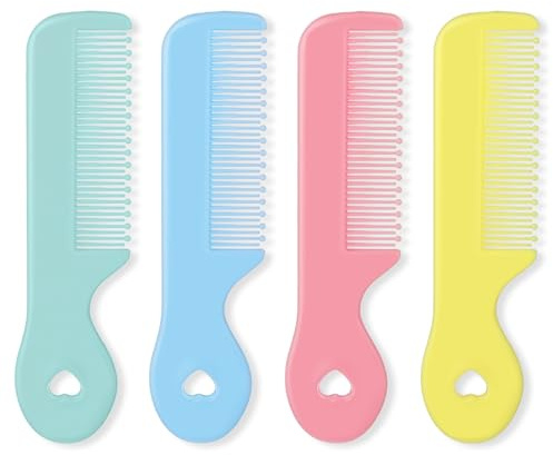 Giantree Set di 4 graziose spazzole rotonde per capelli, pettini per bambini, pettini per neonati, set di pettini per neonati, kit per la cura della culla per neonati, bambini