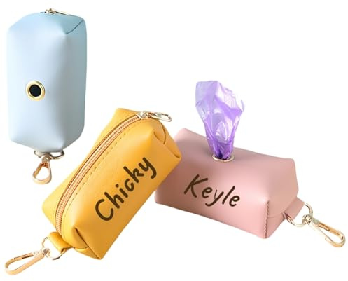 Personalisierte Hundekotbeutel-Spender Mit Namen, Tragbare Haustier-Kot-Abfalltaschen Lagerung, Mini-Ledertasche, Zubehör Für Hundespaziergang, Haustiere Liebhaber Geschenke