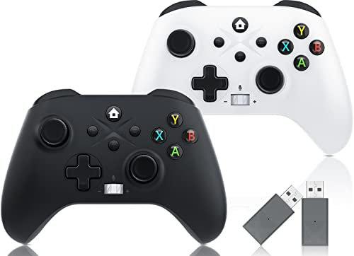 FOIRCEADAL 2 Pack Wireless Controller for XBO X-One S [Need Windows Upgrade, Audio Built Upgrade Speakers Adaptive Gaming WiFi And Turbo/Vibration/Gyro/Wake-up function