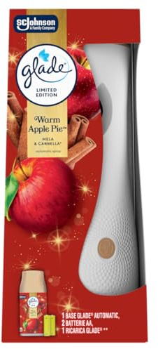 Glade Automatic Spray Diffusore + Ricarica, Profumatore per Ambienti, Edizione Limitata, fragranza Warm Apple Pie, Confezione da 1 base e 1 ricarica