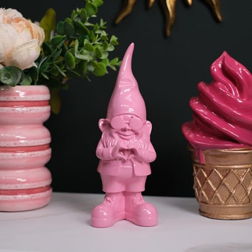 Brown and Ginger Small Love Heart Hands Gnome Ornament 20x8x7cm (Pink)