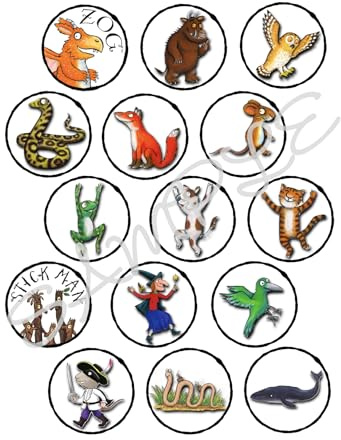 Julia Donaldson/Axel Scheffler Edible Cupcake Toppers x 15 Icing Sheet