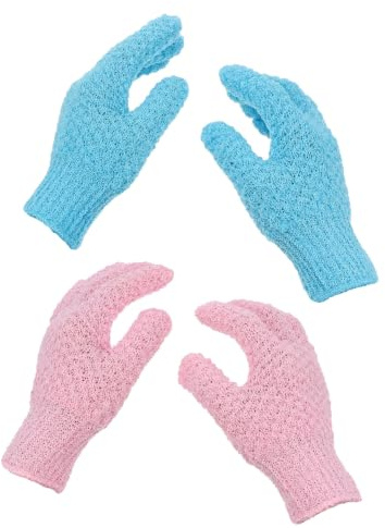 GALPADA Guantes Exfoliantes de Poliéster 2 Pares para Limpieza Profunda y Baño Diario