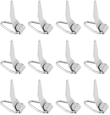 EMSea Juego de 12 ganchos plegables de acero inoxidable para cañas de pescar con mosca Luer de 20 x 4 mm
