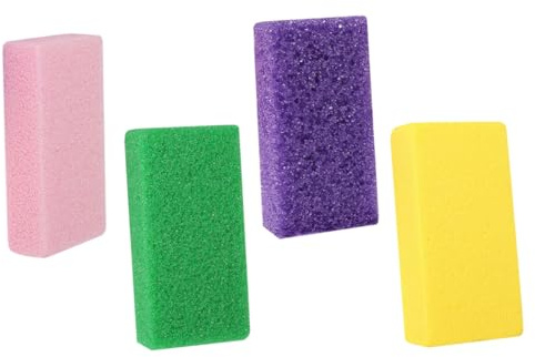 4 Stück Fußpflegewerkzeug zum Entfernen Abgestorbener Haut und Hornhaut | Pu Material, Waschbar und Praktisch, Fußraspel für Pediküre, Vier Stück für Tägliche Pflege Zufällige Farbe