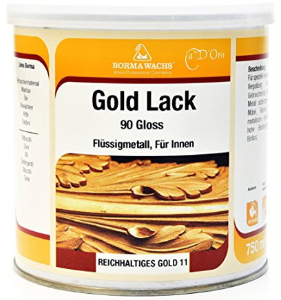 GOLD-LACK für Restauratoren, Profis und Sie mit Goldeffekt (750ml, Innenbereich)