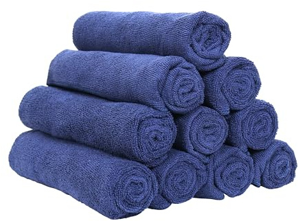Arkwright Microfiber Gym Towel - Pack of 12 - Super Soft, Quick Dry Workout Sweat Towels, 300 GSM Lightweight & Absorbent for Sports, Working Out, Yoga, and Spa, 16 x 27 in, Navy