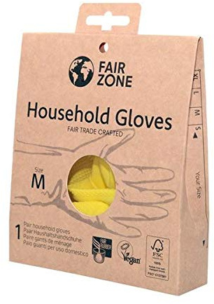 Fair Squared Haushandschuhe, 100% Naturlatex, FSC, Paar, Größe M, Schwarz, Größe M