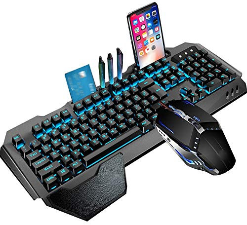 ARCH Tastiera Gaming Meccanica, Tastiere da Gioco E Mouse, Tastiera del Computer con Riposo da Polso Ergonomico, Tastiera Retroilluminata USB per Computer Portatile Giochi per PC