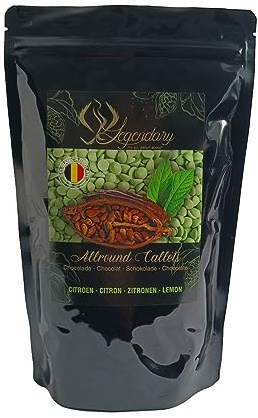 Legendary CALLETS LEMON 1 kg - Original belgische Schoko Drops, für Schokoladen-Fondue und Schoko-Brunnen, Ganache, Glasur, zum Trinken usw.