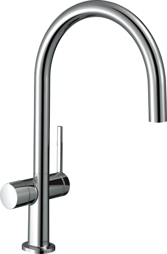 hansgrohe Küchenarmatur mit Geräteabsperrventil Talis M54, Wasserhahn Küche mit Auslauf Höhe 220 mm, 360° drehbar, 1 Strahlart, Chrom