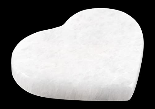 Wish Well Selenite Charging Plate - Mined and Made in Morocco - 4 Heart Selenite Crystal - Ideal for Cleaning and Charging Crystals and Healing Stones